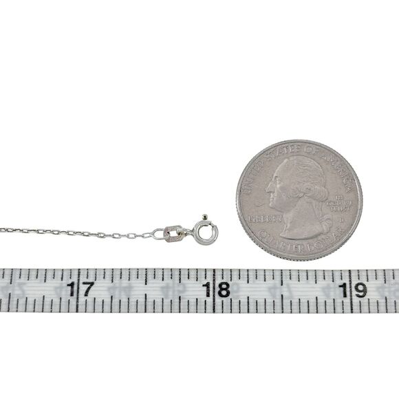 Vintage MJI Sterling Silver 925 1.1mm Chain Link Necklace 18" - Picture 2 of 3